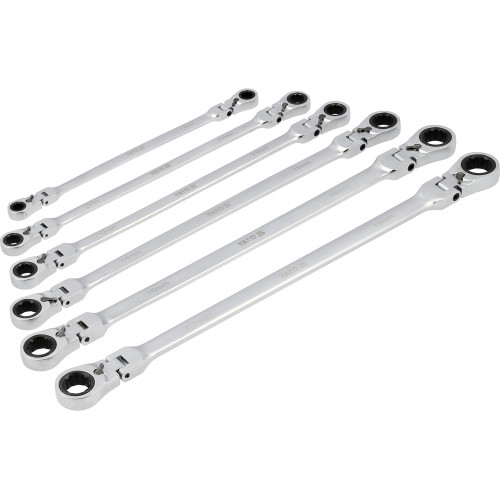Набір ключів накидних подовжених з тріскачкою та шарніром 8-19 мм YATO YT-50390 (CR-V, 90T)