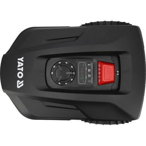 Газонокосарка робот акумуляторна YATO Li-Ion 20 В 2 А·год, площа до 500 м², ширина покосу 18 см, висота 20-60 мм YT-852091