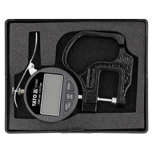 Толщиномер электронный 0–12,7 мм, ±0,001 мм YATO YT-72321