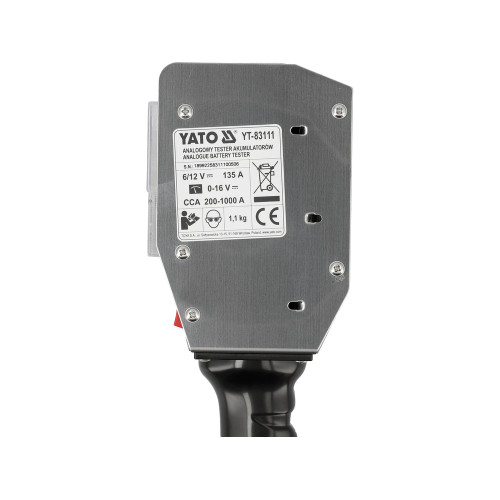 Тестер параметров аккумуляторов YATO 6 и 12 В, CCA 200-1000 А, напряжение до 16 В YT-83111