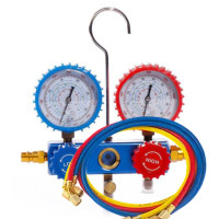 Двухвентильный коллектор (поршневого типа) для R404A, R22, R134a, R410A + шланги 3×150 см ZENGO CT-236G-410