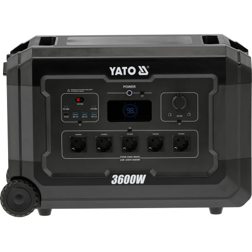 Портативная электростанция YATO LiFePO4 3600 Вт макс. 7000 Вт, 3072 Вт·ч 230V AC / USB YT-83096
