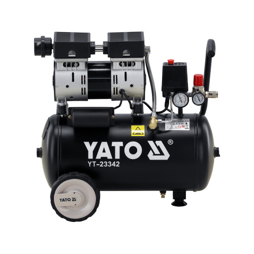 Компрессор безмасляный YATO 230 В, 750 W, 8 bar, 140 л/мин, ресивер 24 л YT-23342