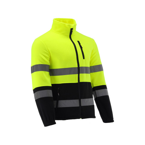 Куртка флисовая светоотражающая YATO размер XL; 3 кармана, рост- 180-184 см, 100%- полиэстер