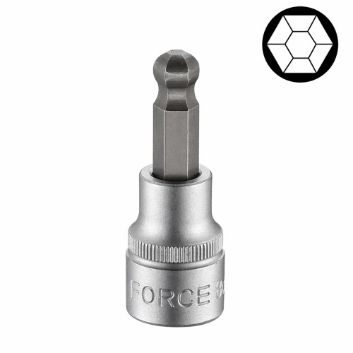 Головка-бита HEX с шаром 6 мм 3/8", L=62 мм FORCE 33506206 F