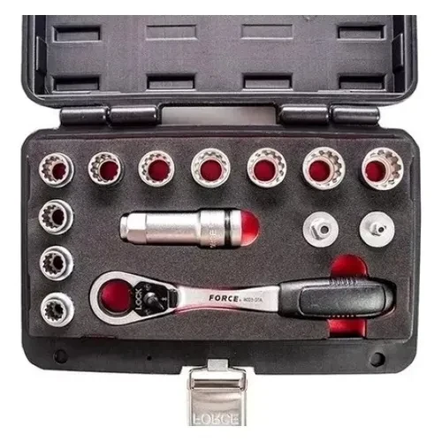 Набор головок 3/8" сквозных Spline 10-19 мм, 14 пр. FORCE 3143