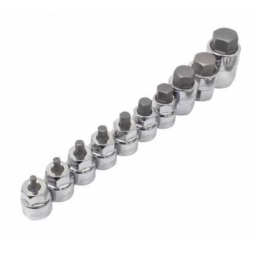 Набір низькопрофільних шестигранних головок HEX 1/8"–5/8", привід 3/8" та 1/2", 10 предметів ASTA A-Z10HEXL