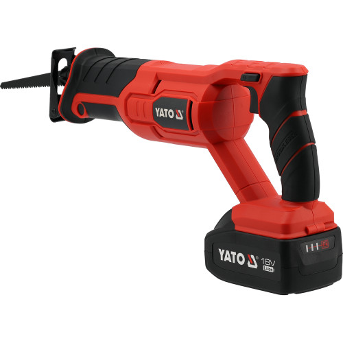 Пила сабельная аккумуляторная YATO Li-Ion 18 В, 4 Ач, 150/6 мм дерево/металл YT-828151