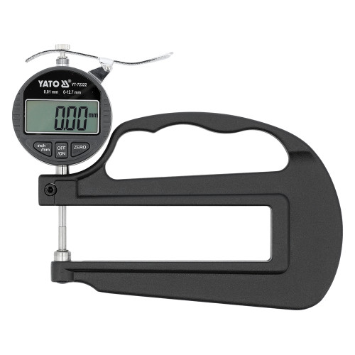 Толщиномер электронный 0–12,7 мм, ±0,001 мм YATO YT-72322