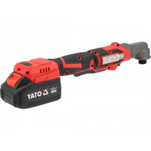 Аккумуляторная ударная трещотка YATO Li-Ion 18 В, 4 А·ч, 1/4", 160 Нм, 4 режима YT-828030