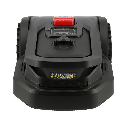 Газонокосарка робот акумуляторна YATO Li-Ion 20 В 2 А·год, площа до 300 м², ширина покосу 16 см, висота 20-50 мм YT-852090