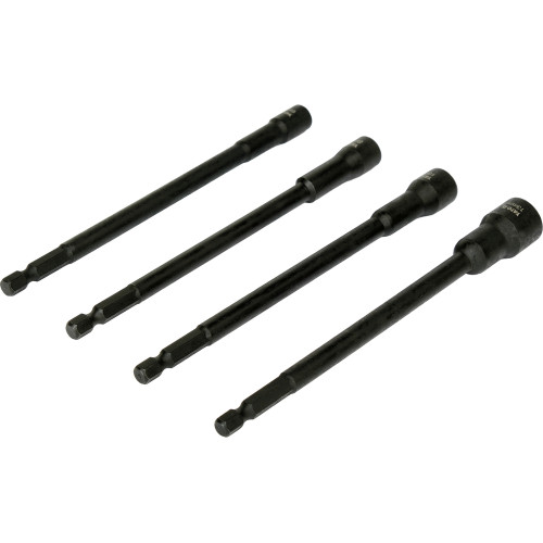 Набор удлиненных магнитных торцевых насадок YATO HEX 1/4", 6-13 мм, L=150 мм, 4 шт YT-04642