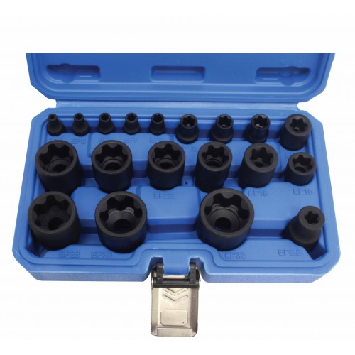 Набор торцевых головок TORX Plus EP4-EP32, 1/4", 3/8", 1/2", 19 предметов SATRA S-90230