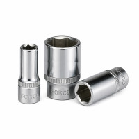 Головки торцевые 6-гранные средней глубины, привод 3/8", L=46 мм FORCE серии 53546.. (CR-V)