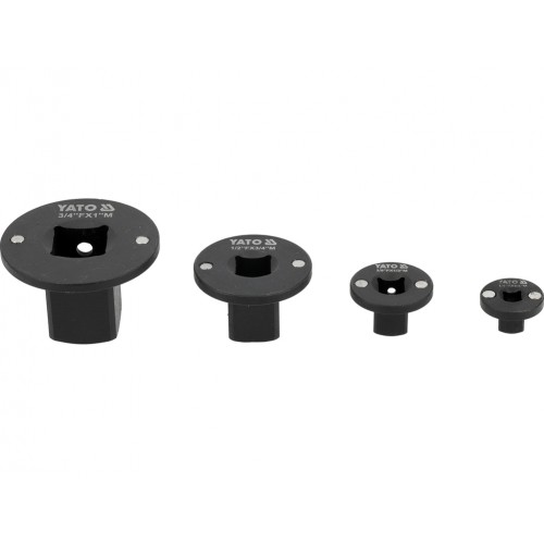 Набор коротких ударных переходников 1/4"-1", CrMo, 4 шт. YATO YT-10673