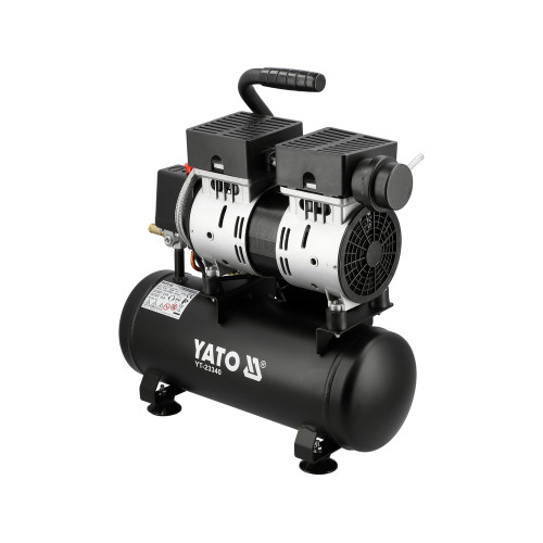 Компрессор безмасляный YATO 230 В, 550 W, 8 bar, 107 л/мин, ресивер 6 л YT-23340