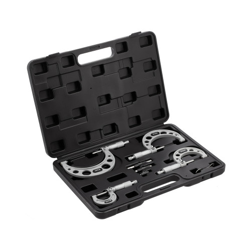 Микрометры YATO YT-72304 с точностью 0,01 мм, диапазоны 0–25 / 25–50 / 50–75 / 75–100 мм, 4 шт