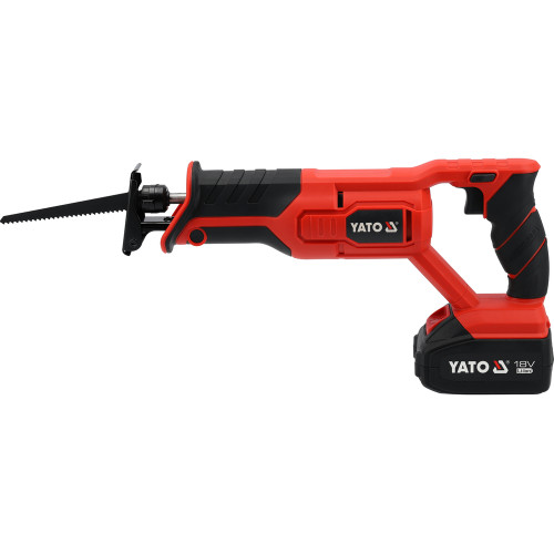 Пила сабельная аккумуляторная YATO Li-Ion 18 В, 4 Ач, 150/6 мм дерево/металл YT-828151