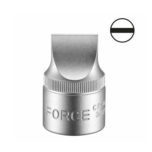 Головка-біта шліцева (SL) цільна 13 мм, привід 1/2", L=38 мм FORCE 34313