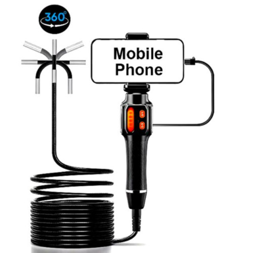 Бороскоп с камерой 6 мм, шарнирный зонд 180°, 1.5 м GUANMOI C30-6-1.5 (Type-C / iOS / Android)