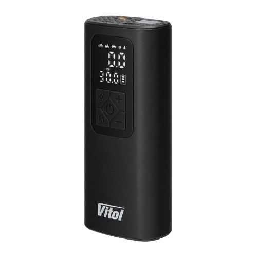 Аккумуляторный компрессор 3в1 ViTOL K-37, 20 л/мин, 10 атм, 4000 мАч, повербанк, LED-фонарь