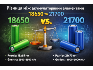 Разница между аккумуляторными элементами 18650 и 21700