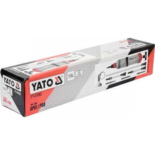 Шприц для всасывания и нагнетания 1500мл с переходниками YATO YT-07082