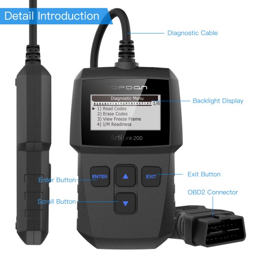 Діагностичний OBD2 сканер TOPDON ArtLink 200