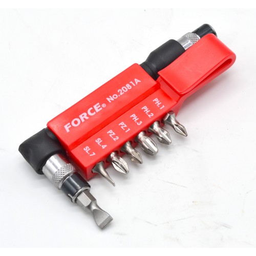Набор насадок 1/4" SL,PH,PZ +Г-образный держатель 2081A FORCE