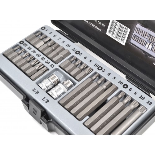 Набор насадок 1/2",10мм, HEX,TORX,SPLINE 28ед. 4283 FORCE
