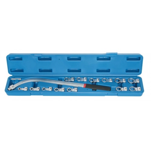 Набір спеціальних ключів із змінними насадками 12-19мм та Torx E10-E18 QUATROS QS50635C