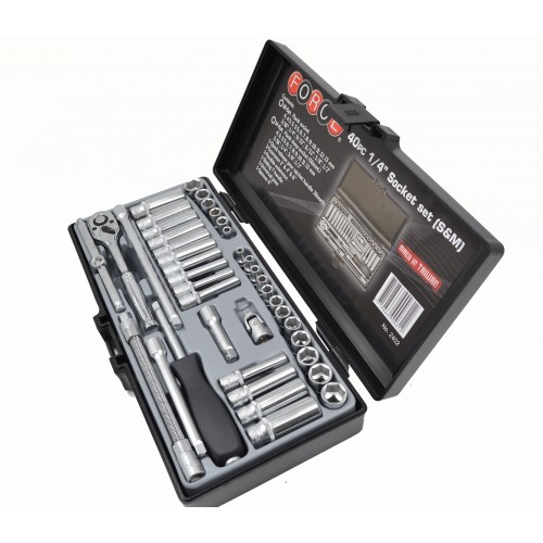 Набор инструмента 1/4" комбинированный метр.+дюйм. 40 ед FORCE 2402 F