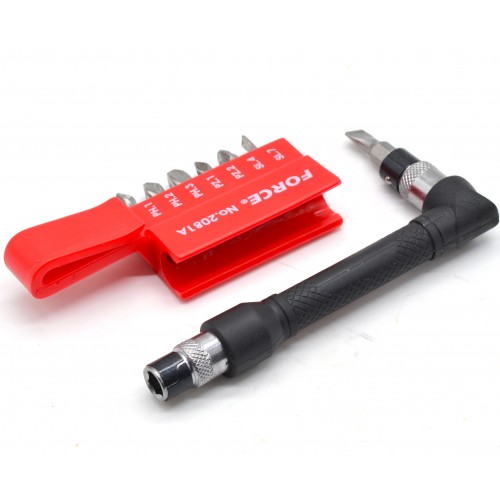 Набор насадок 1/4" SL,PH,PZ +Г-образный держатель 2081A FORCE