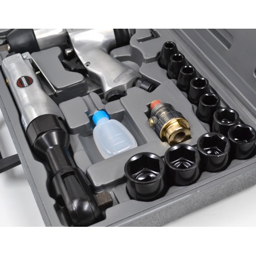 Пневматический инструмент 1/2" с набором ударных головок 17 пр. SUMAKE ST-5500