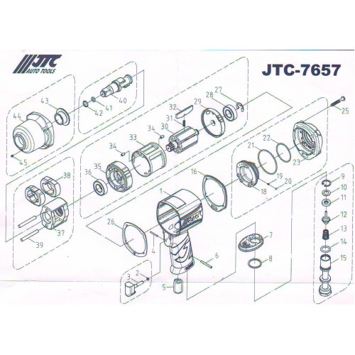 Кришка передня 7657-01 JTC для гайковерта 7657 JTC