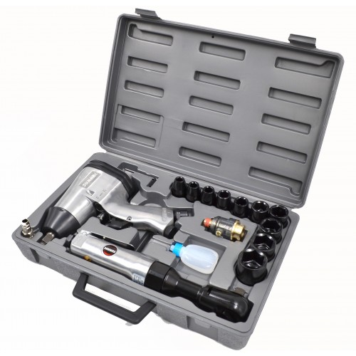Пневматический инструмент 1/2" с набором ударных головок 17 пр. SUMAKE ST-5500