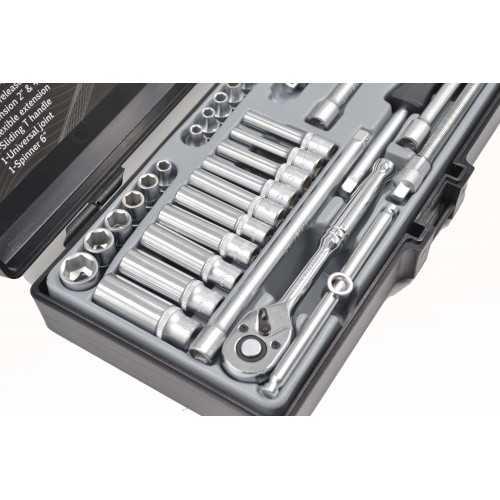 Набор инструмента 1/4" комбинированный метр.+дюйм. 40 ед FORCE 2402 F