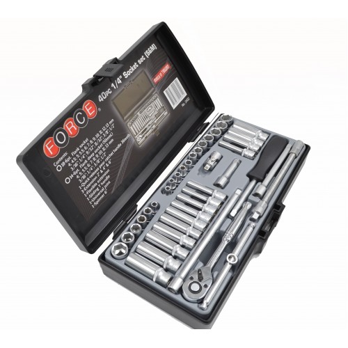 Набор инструмента 1/4" комбинированный метр.+дюйм. 40 ед FORCE 2402 F