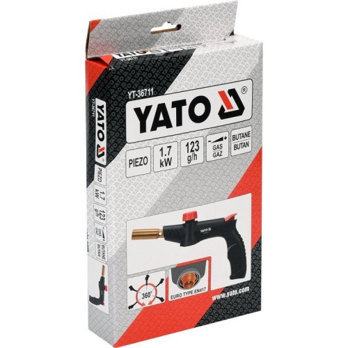 Пальник газовий 1.7 КВТ, 123 г/год, 360° тип EURO EN417 YT-36711