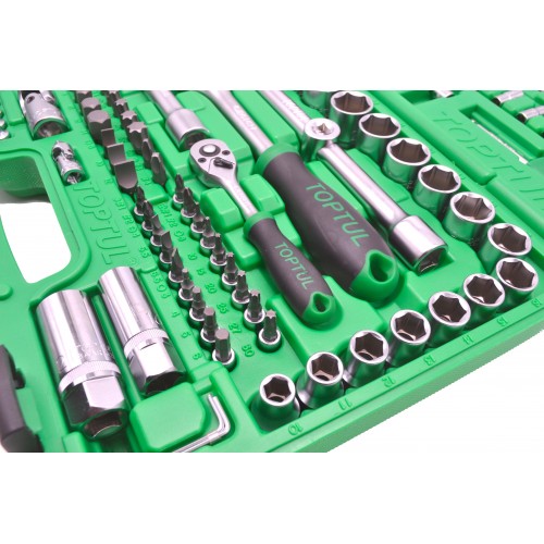 Набор инструмента на 108 единиц TOPTUL 1/4"&1/2" 108ед. (6-гр.) GCAI108R