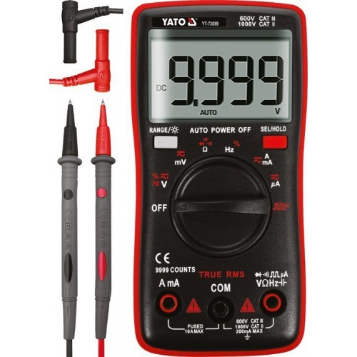 Мультиметр  с функцией TRUE RMS с диапазоном 9999 YT-73089 YATO