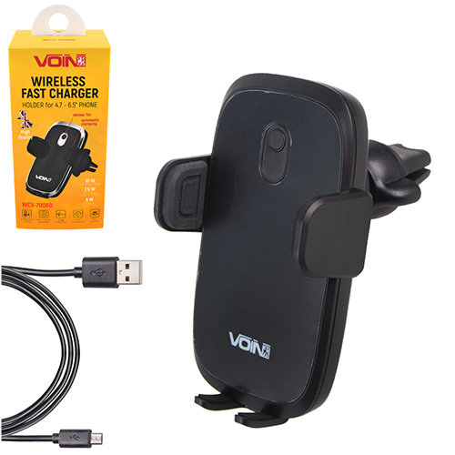 Утримувач мобільного телефону VOIN WCV-7006D з бездротовою зарядкою QC2.0 (WCV-7006D)