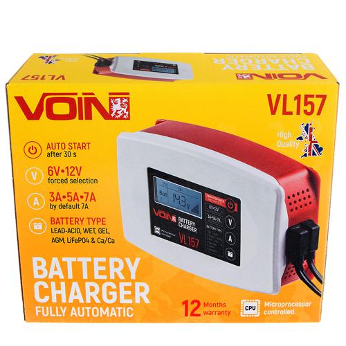 Зарядний пристрій Імпульсний для АКБ WET, GEL, AGM, LiFePo4, CA/CA 6-12V/150AHR/LCD/ VOIN VL-157
