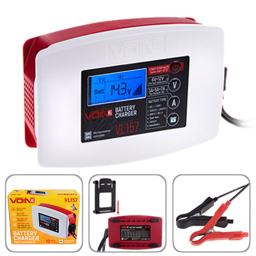 Зарядний пристрій Імпульсний для АКБ WET, GEL, AGM, LiFePo4, CA/CA 6-12V/150AHR/LCD/ VOIN VL-157