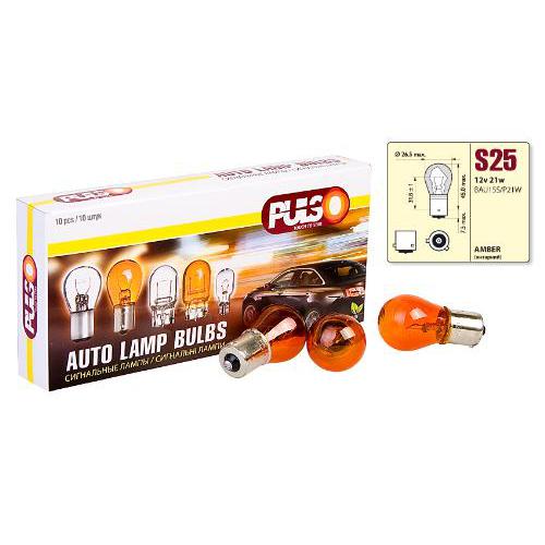 Лампа PULSO/габаритная S25/BAU15s/PY21W 12V/21W amber/поворот/1 конт. (LP-25154)