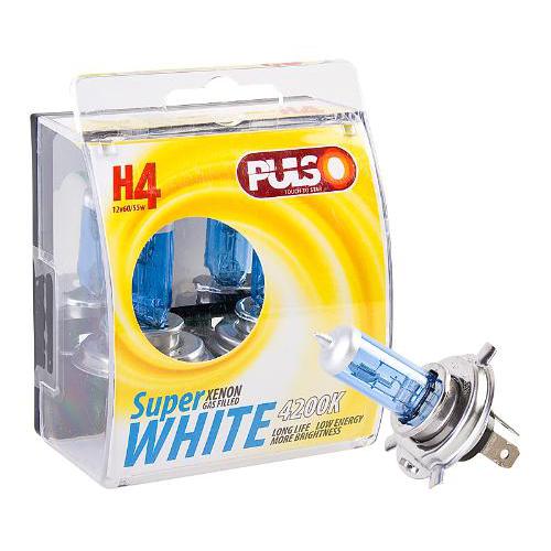 Лампы PULSO/галогенные H4/P43T 12v60/55w super white/plastic box (LP-42651)