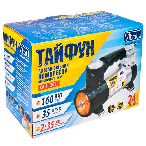 Компрессор "Тайфун" КА-T12021 100psi/12Amp/35л/фонарь/прикур.+переходник (КА-T12021)