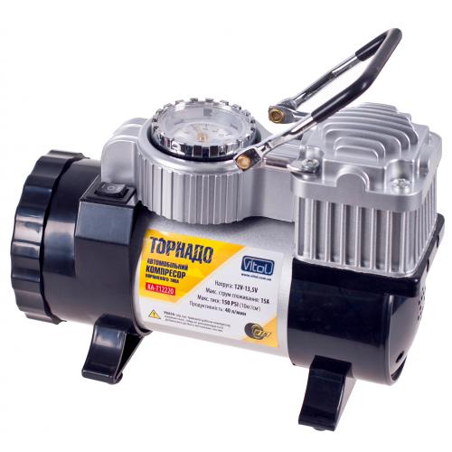 Компрессор "Торнадо" КА-Т12220 150psi/15Amp/40л/прикур.+переходник/фонарь/Автостоп (КА-Т12220)