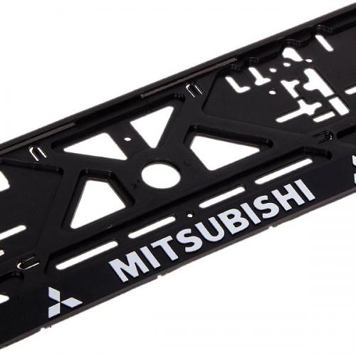 Рамка номера пластик с хром. рельефной надписью MITSUBISHI (UKR-11)
