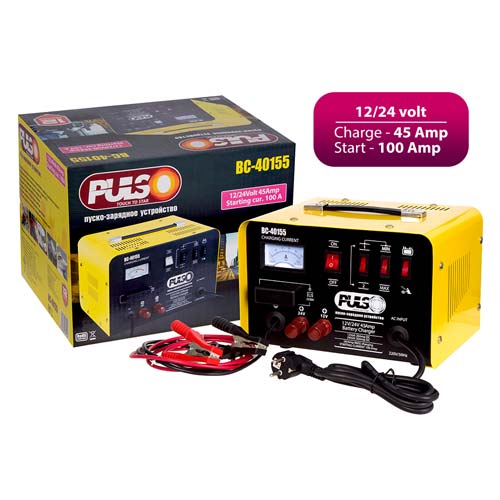 Пуско-зарядное устройство трансформаторное PULSO для SLA 12-24V /45A /Start-100A /20-300AHR / (BC-40155)